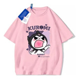 Camiseta De Manga Curta Com Linda Estampa De Anime Kuromi