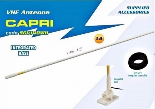 Antena Para Radio Vhf Italiana Supergain 1.40 Fibra 3 Db