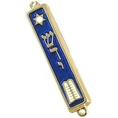 Mezuzah De Los 10 Mandamientos Bañada En Oro De 24 Kilates