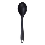 Colher De Silicone Duplo Utensílio De Cozinha Preto Oikos