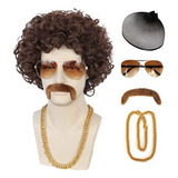 Halloween 60s70s Disco Cosplay Peluca+accesorios For Hombre