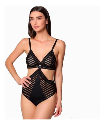 Lenceria Baby Doll Teddy Trikini A Rayas Con Pedreria 932 | Envío gratis