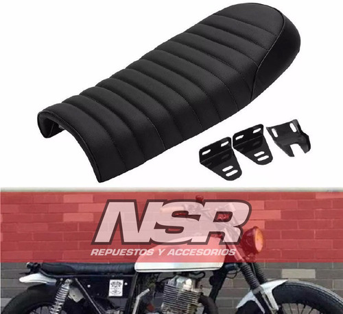 Asiento Recto Tracker Cafe Racer Soporte Universal Nsr Motos