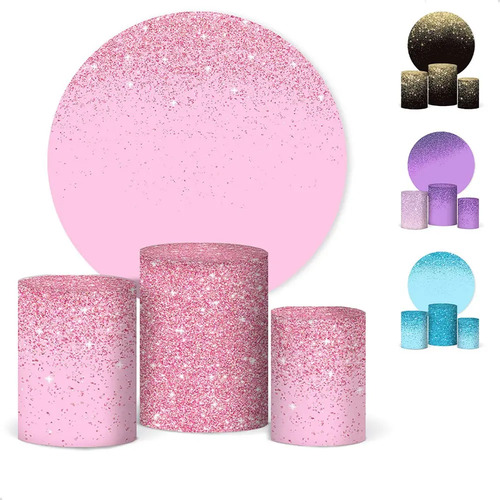 Trio Capa Cilindro + Painel Glitter Veste Fácil C\u002Felástico | Frete grátis