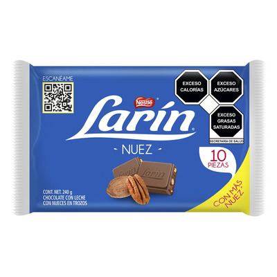 Nestlé Larín Nuez Chocolate Con Leche y Nueces en Trozo 10 Piezas | MercadoLibre
