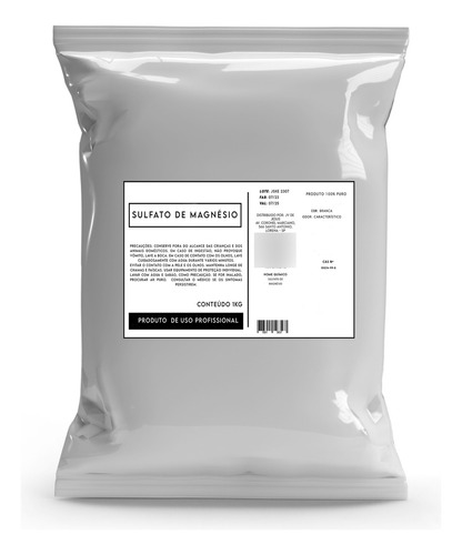 Sulfato De Magnésio, Sal Amargo, Sal Epsom - 1kg Sal Amargo