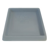 Prato Base Quadrado Vaso De Planta Polietileno 21 Cm Cinza