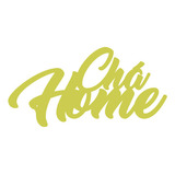 Lettering Chá Home Mdf Dourado 60x30cm