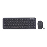 Kit Teclado E Mouse Sem Fio Redondo Preto Multilaser Novo