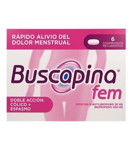 Buscapina Fem 6 Tabletas - Alivio Del Dolor Cólico Menstrual