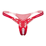 Lencería Panty Tanga Mariposa Perlas