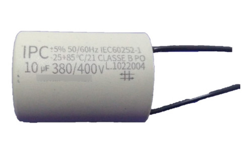 Capacitor Para Ventilador 2 Fios 10uf 50/60hz 380/400vac Ipc