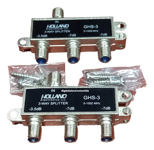 2 Splitter Para Cable Coaxial 3x1 Hd Y Analoga 5-1002 Mhz