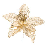 Flor Poinsettia Dourado Ouro 26cm