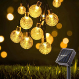 Guirnalda De Luces Solar 16m 80 Foco Exterior Jardin 8 Modos