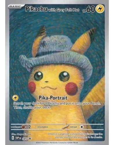 Tarjeta Pokemon Vincent Van Gogh Pikachu Coleccion Gray Hat