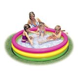 Piscina Inflable Redonda 3 Aros + Base Infantil 57422np