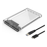 Case Hd Externo Tipo C Sata3 Usb  2.5 3.0 Transparente Xbox