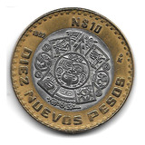 México Moneda Centro De Plata 10 Pesos 1992 Km 553 Sin Circ.