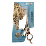 Tijera Estilista Microdentada Leopardo Acero Inoxidable Lobo