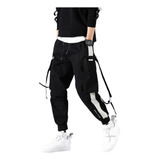 Bolsillos Hombre Jogger Hip Hop Cargo Pantalones J