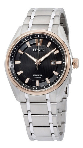 Reloj Citizen Titanium Analog Aw124456e Hombre Color De La Malla Plateado Color Del Bisel Plateado Color Del Fondo Negro