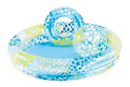 Pileta Inflable Intex Niños Star Set 122 X 25cm Pelota Aro C