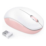 Mouse Seenda Wireless 2,4g/rosa Y Blanco