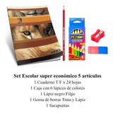 Kit Set Combo Escolar 5 Piezas Pack X 80 Kits