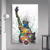 Cuadro Canvas Decora Estatua Libertad Graffiti 140x90