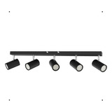 Aplique Barral Riel Spot 5 Luces Metalico Blanco Negro