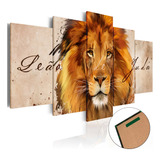 Quadro Decorativo Animais Rosto Leão Tribo Judá Jesus Grande