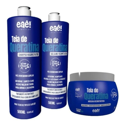 Kit Tratamento Teia De Queratina 500ml Eae Cosméticos