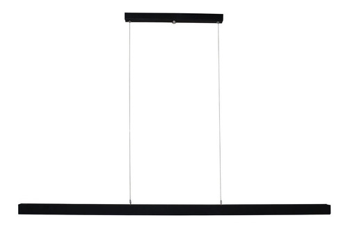 Luminaria Lustre Pendente Retangular Led Integrado 50w 115cm Cor Preto- Luz Fria 6.000k 127v/220v