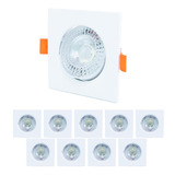 Kit 10 Spot Led 5w Quadrado Direcionável Bivolt B. Frio