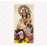 Mayolica Decorativa Ceramicas 20x40 Virgen Del Carmen Flores