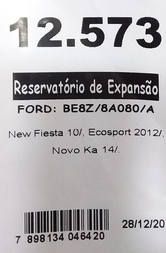 Deposito Agua Radiador Ford Fiesta Ecosport Titanium 12573   Foto 4