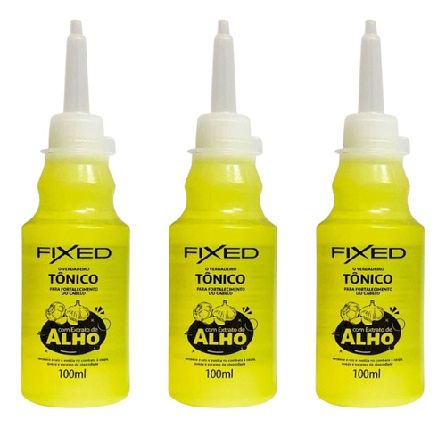 Tonico Capilar Fixed Fortalecedor Extrato De Alho 100ml-3un