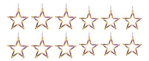 Luces Cortina Led De Estrellas Decorativas De Navideña 12pcs