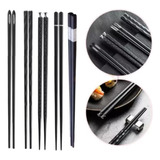 Palillos Chinos Negro Metal - Sushi Japones X5 - Stock