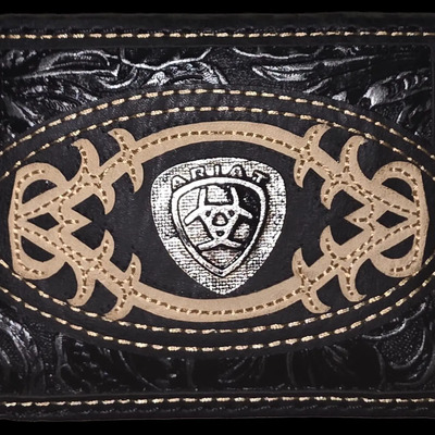 Cartera De Piel Ariat Negro Liso