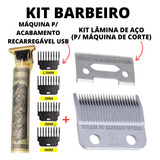 Máquina Acabamento T9+reposição Lâmina De Ferro Kit Barbeiro