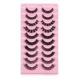 10 Pares De Pestañas Rusas Dd Curl Curly Eye Lashes Hecho A