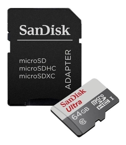 Cartão De Memória 64gb Sandisk Ultra Com Adaptador Sd 64gb