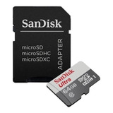 Cartão De Memória 64gb Sandisk Ultra Com Adaptador Sd 64gb