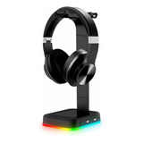 Soporte Base Auriculares Diademas Hub Usb Gamer Led Rgb Stan