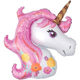 Globo Cabeza De Unicornio 51 X 33 Cm Rosa Cn0061y