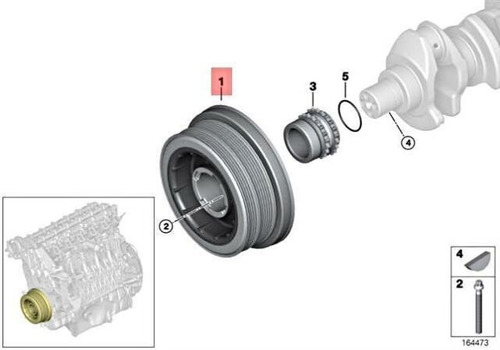 Polea Damper Cigeal Bmw X5 X3 E53 530d E39 330d Motor M57 Foto 4