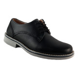 Zapato Escolar Negro Niño Hombre 100% Piel Casual 5000 15/29