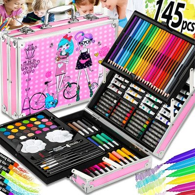 Set De Arte Profesional,colores Lápices Kit Dibujo 145pcs | MercadoLibre